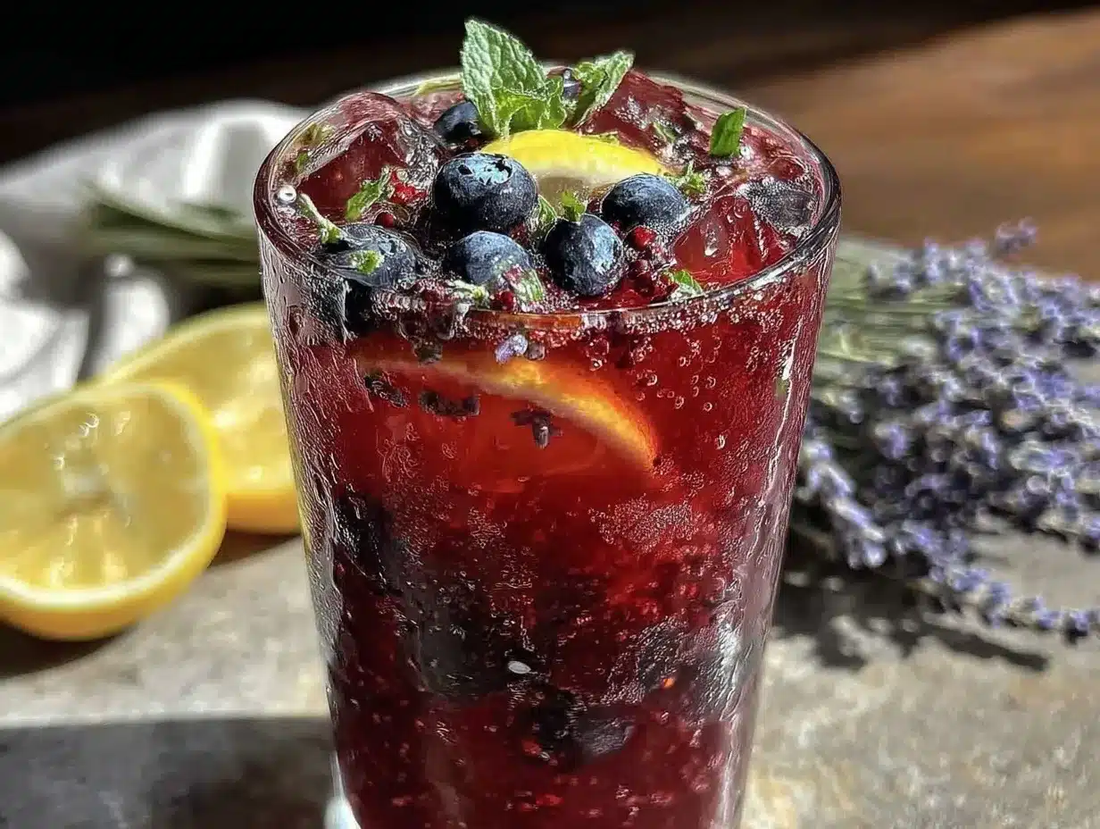 sparkling blueberry mint lemonade preparation steps