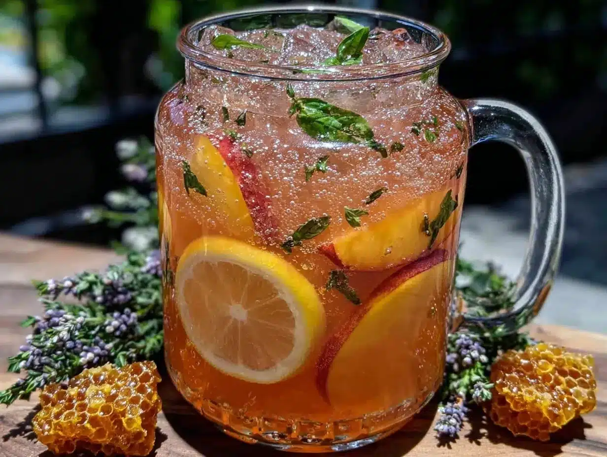 sparkling peach lemonade preparation steps