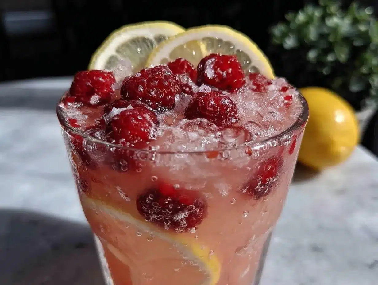 sparkling raspberry lemonade spritzer preparation steps