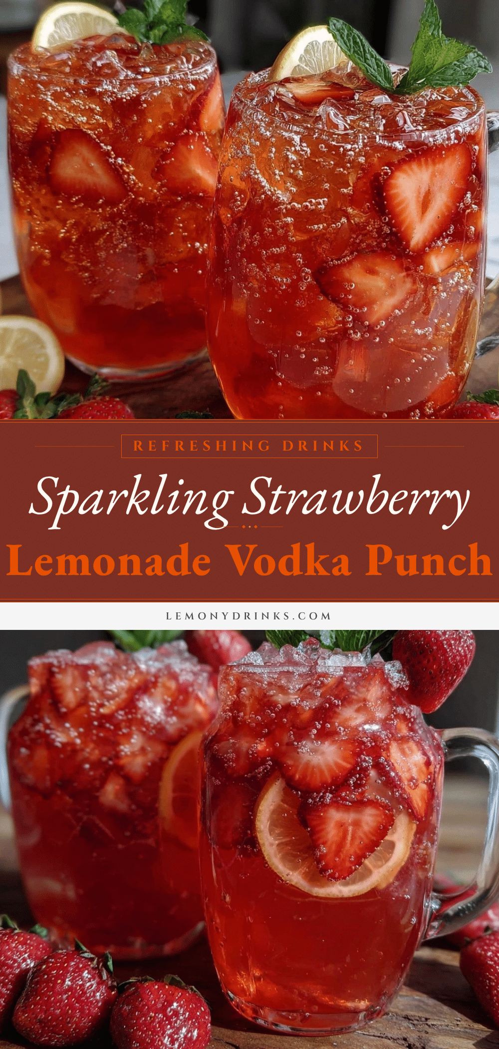 sparkling strawberry lemonade vodka punch recipe