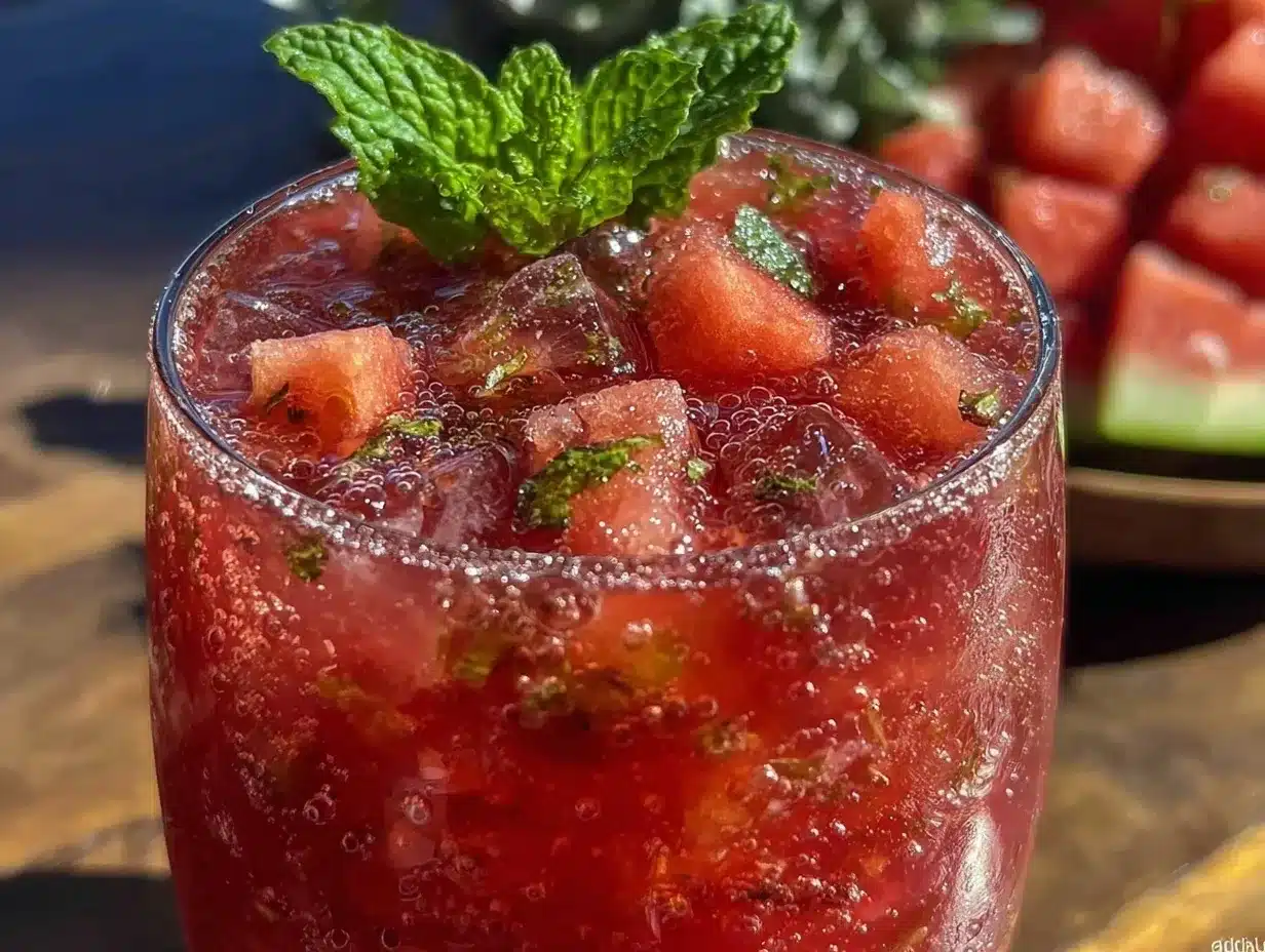 spiked watermelon mint agua fresca preparation steps