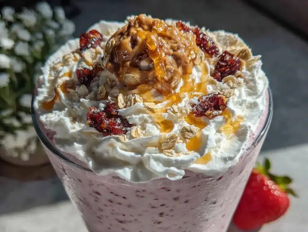 strawberry banana oat smoothie - featured image