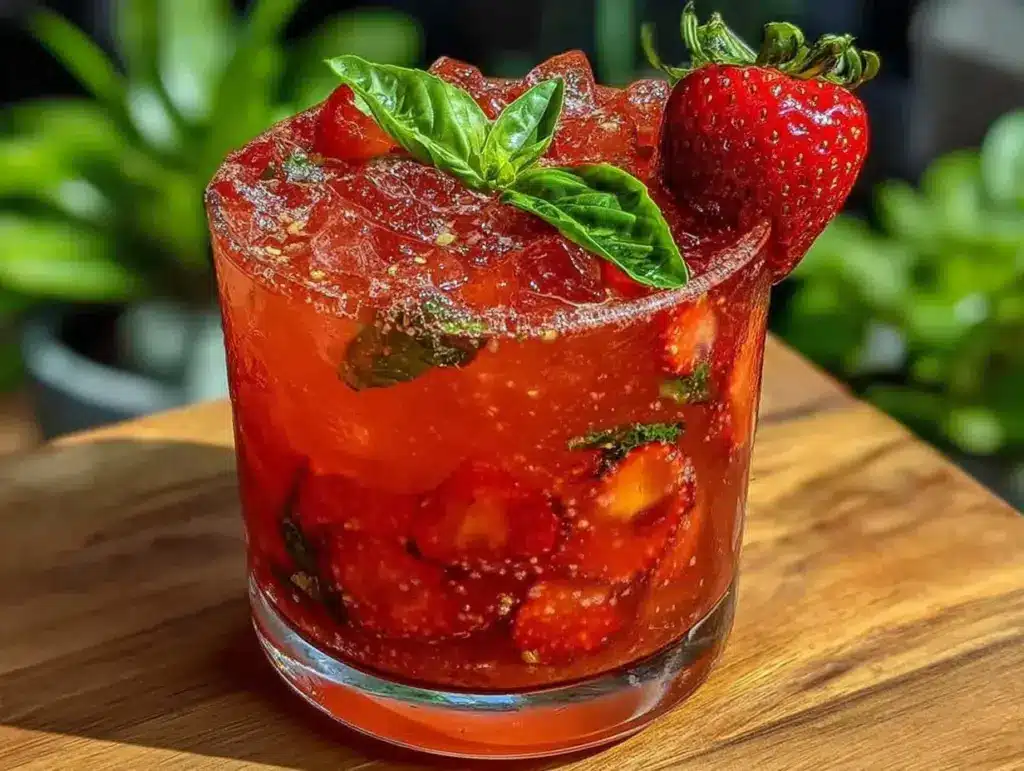 strawberry basil gin smash - featured image