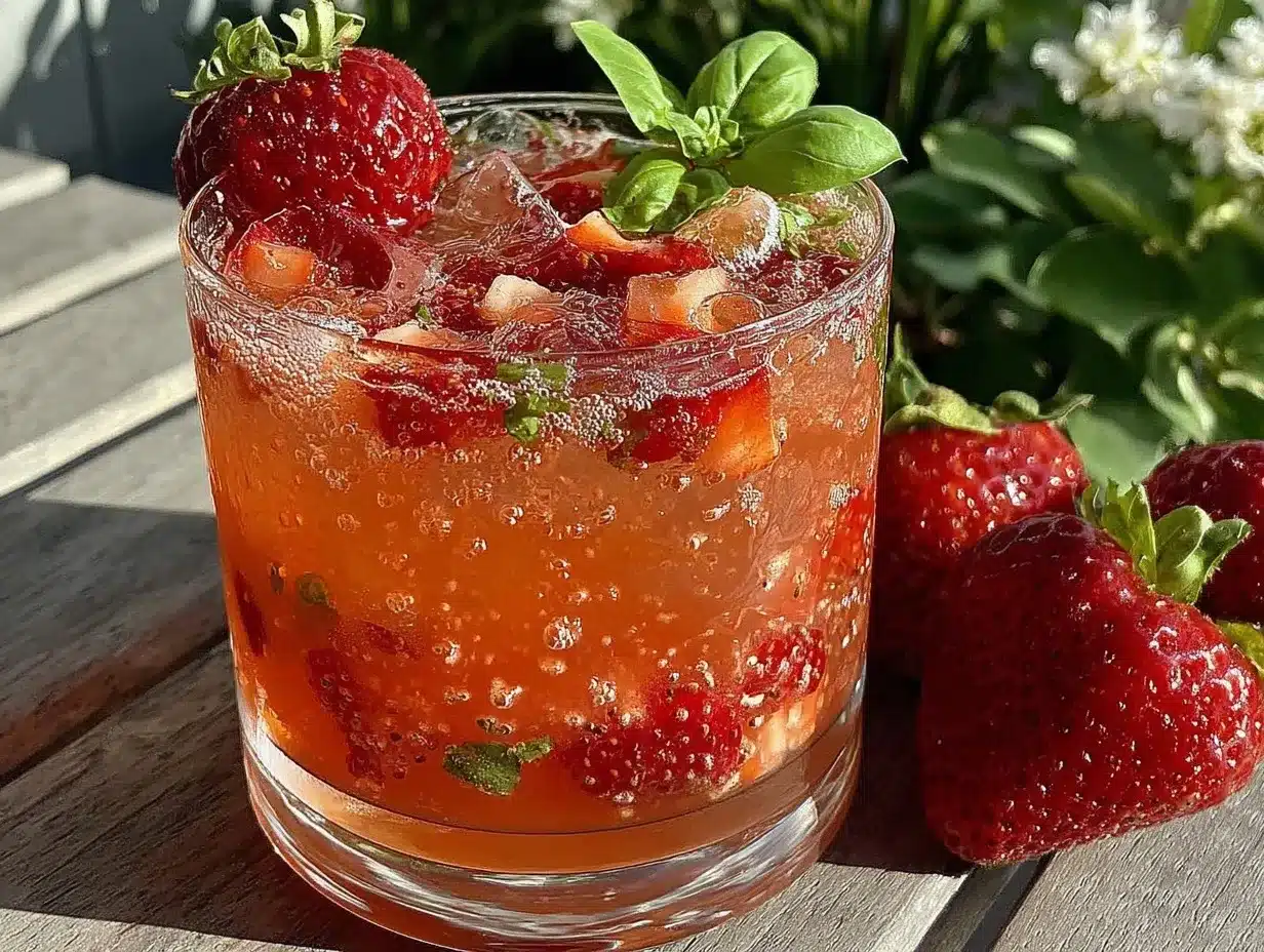 strawberry basil gin smash preparation steps