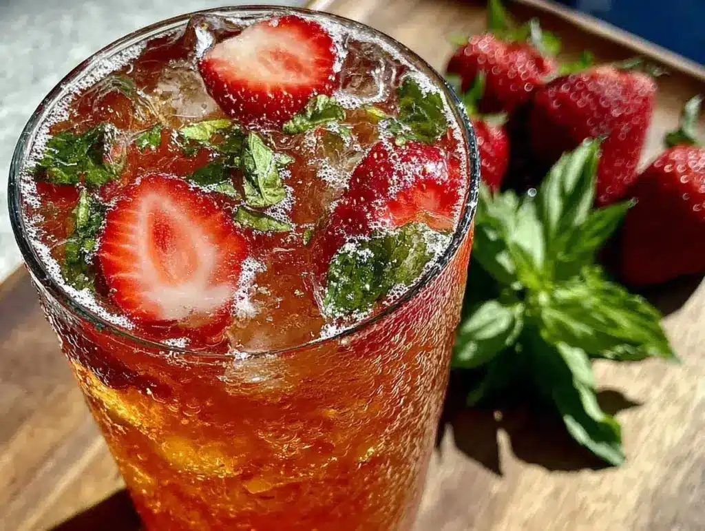 strawberry basil mint iced tea - featured image
