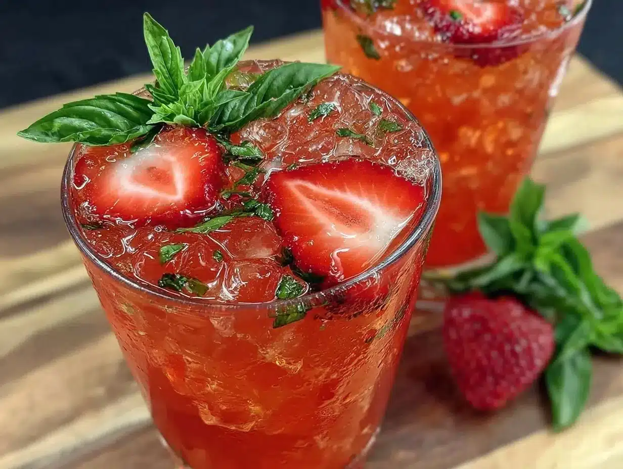 strawberry basil mint iced tea preparation steps