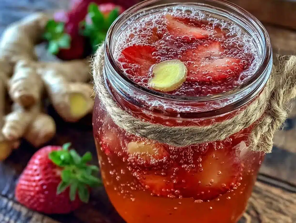 strawberry ginger kombucha preparation steps