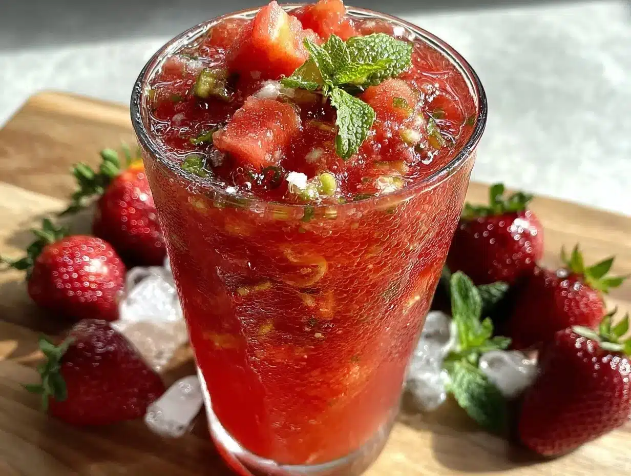 strawberry watermelon electrolyte drink preparation steps