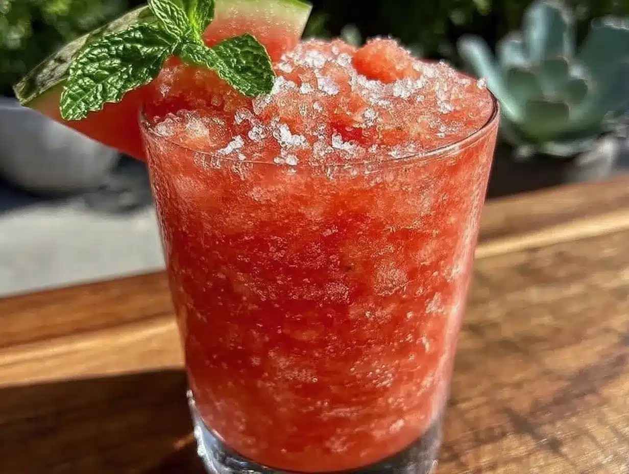 watermelon mint frosé cocktail preparation steps