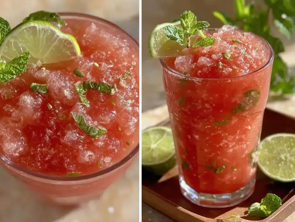watermelon mint slushie - featured image