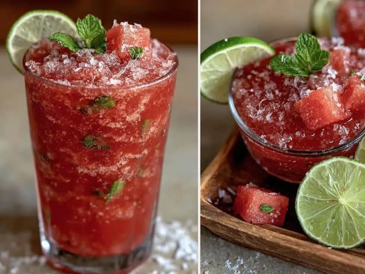 watermelon mint slushie preparation steps