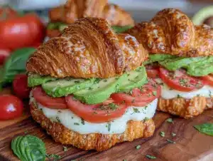 avocado tomato croissant sandwich - featured image
