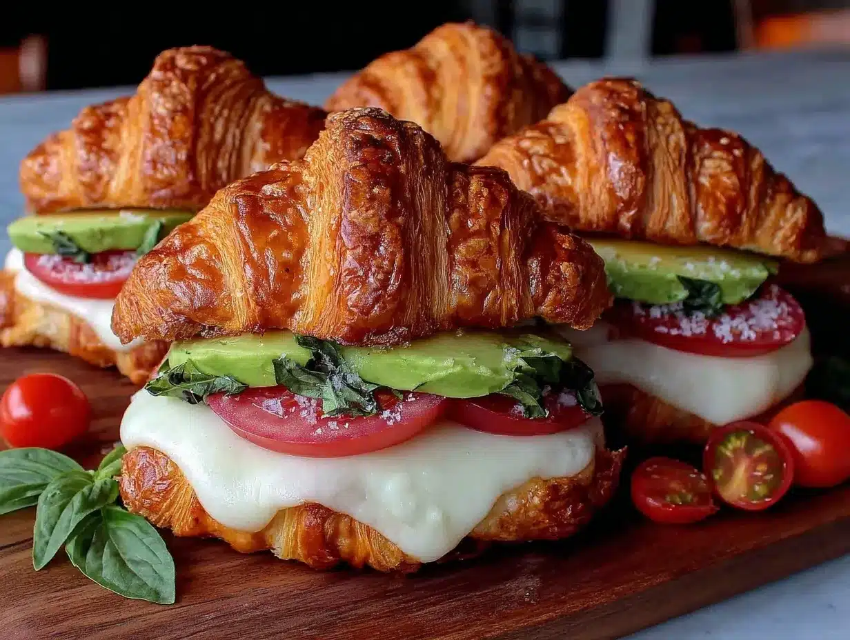 avocado tomato croissant sandwich preparation steps