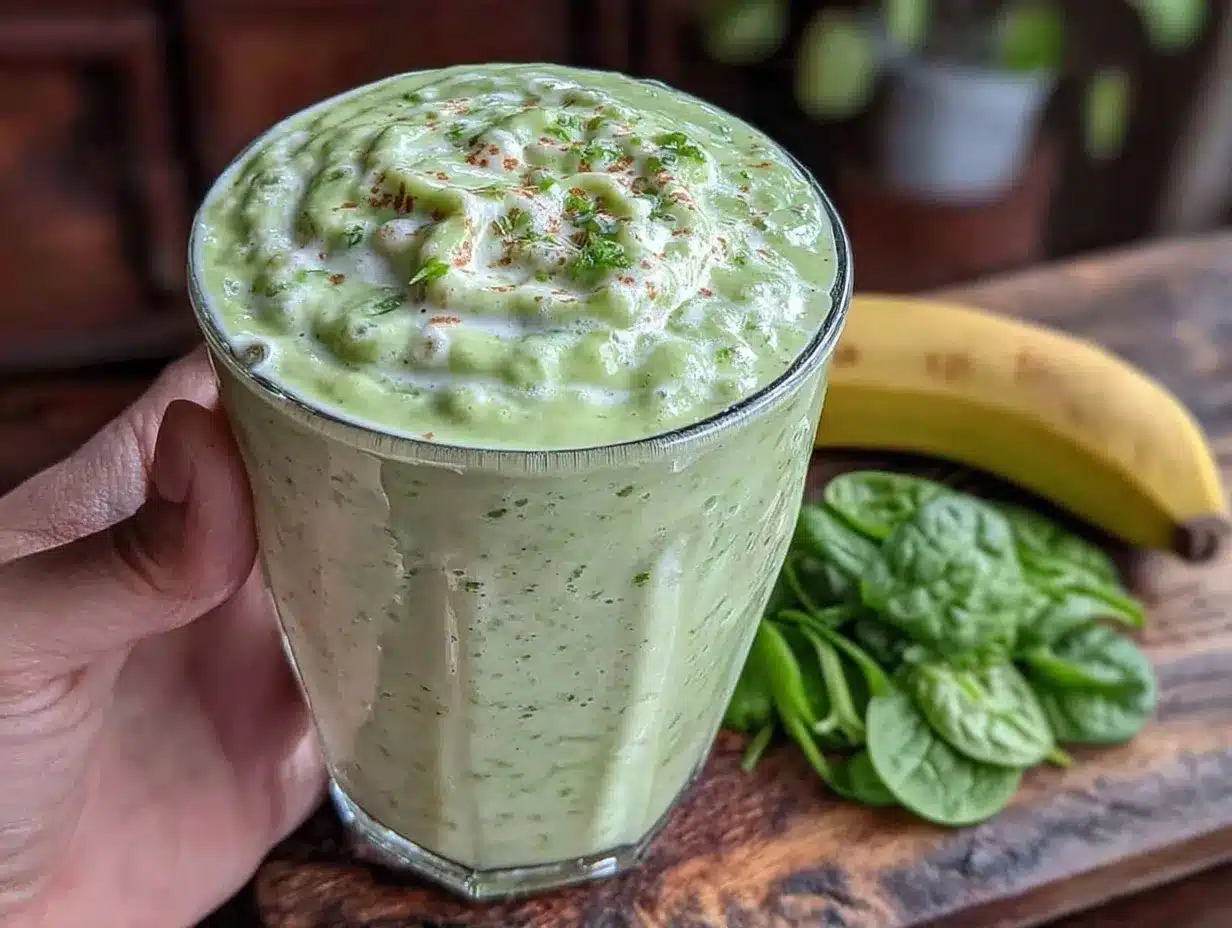 banana spinach breakfast smoothie preparation steps