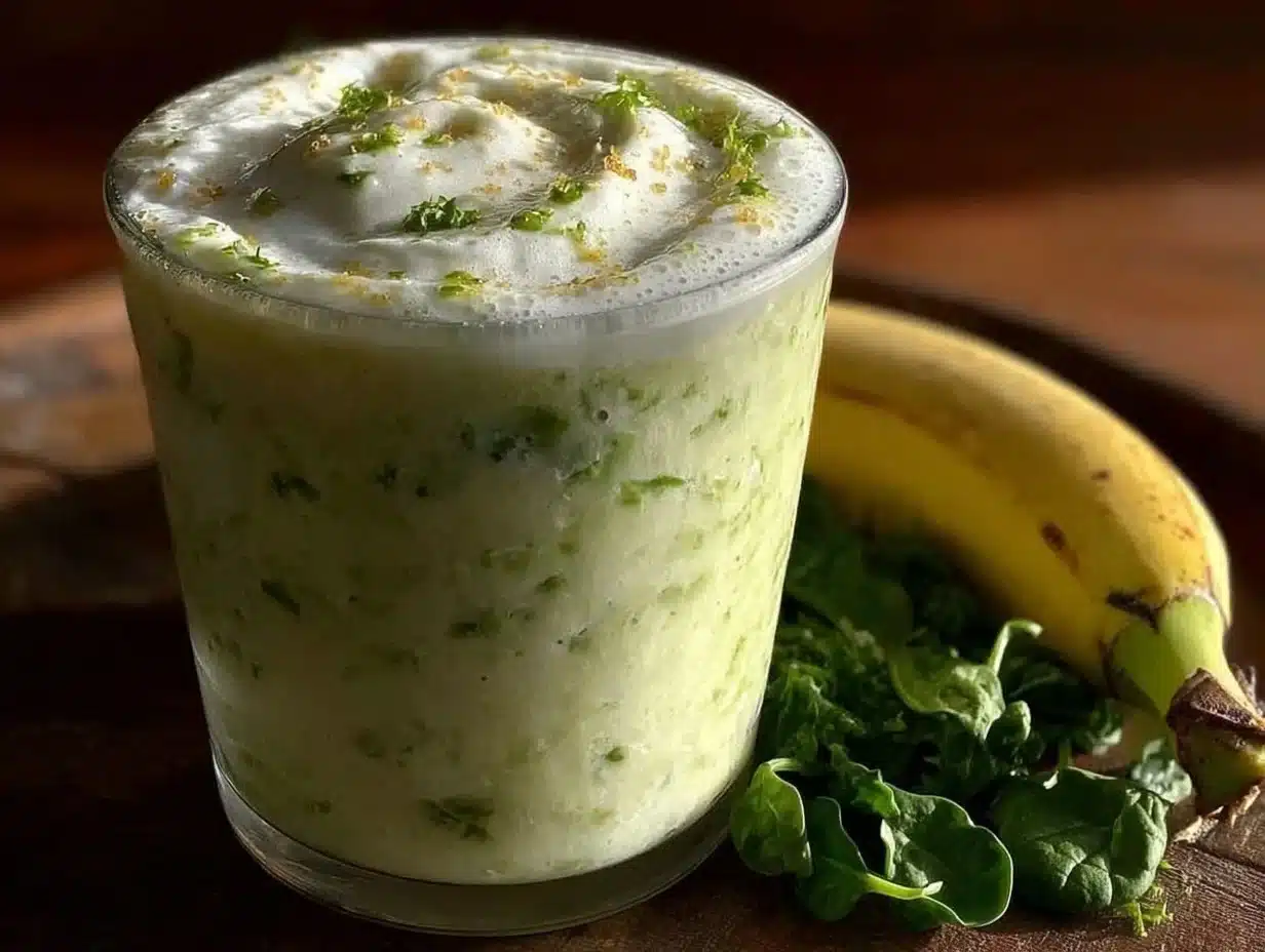 banana spinach breakfast smoothie - featured image