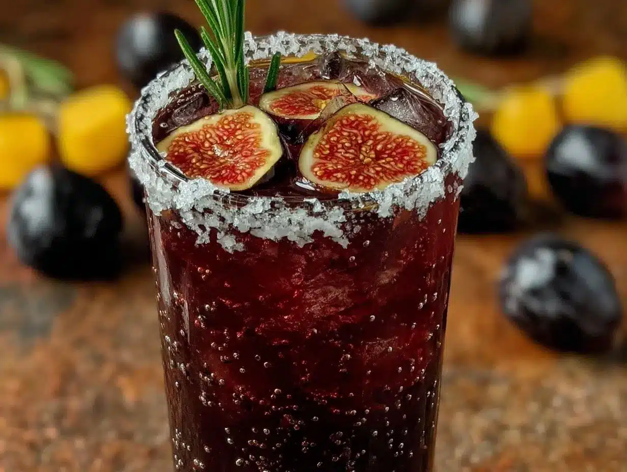 black mission fig balsamic shrub mocktail preparation steps