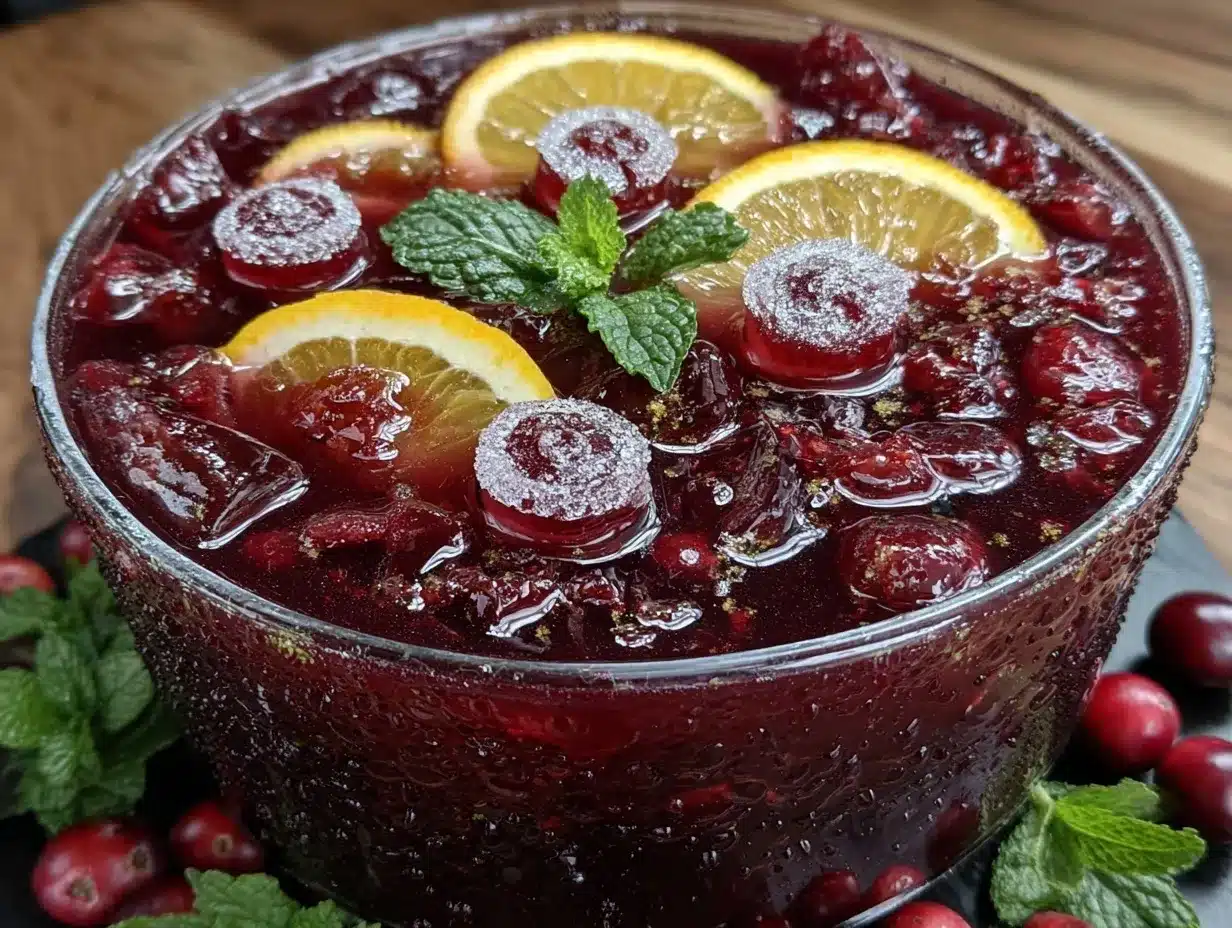 bloody cranberry citrus punch preparation steps