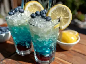 blue raspberry lemonade cocktail - featured image