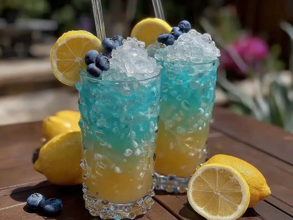blue raspberry lemonade cocktail preparation steps