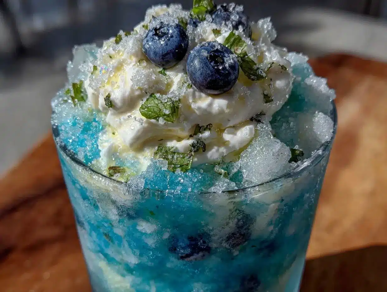 blue raspberry vodka slush preparation steps