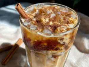 brown sugar cinnamon oat milk iced coffee - featured image