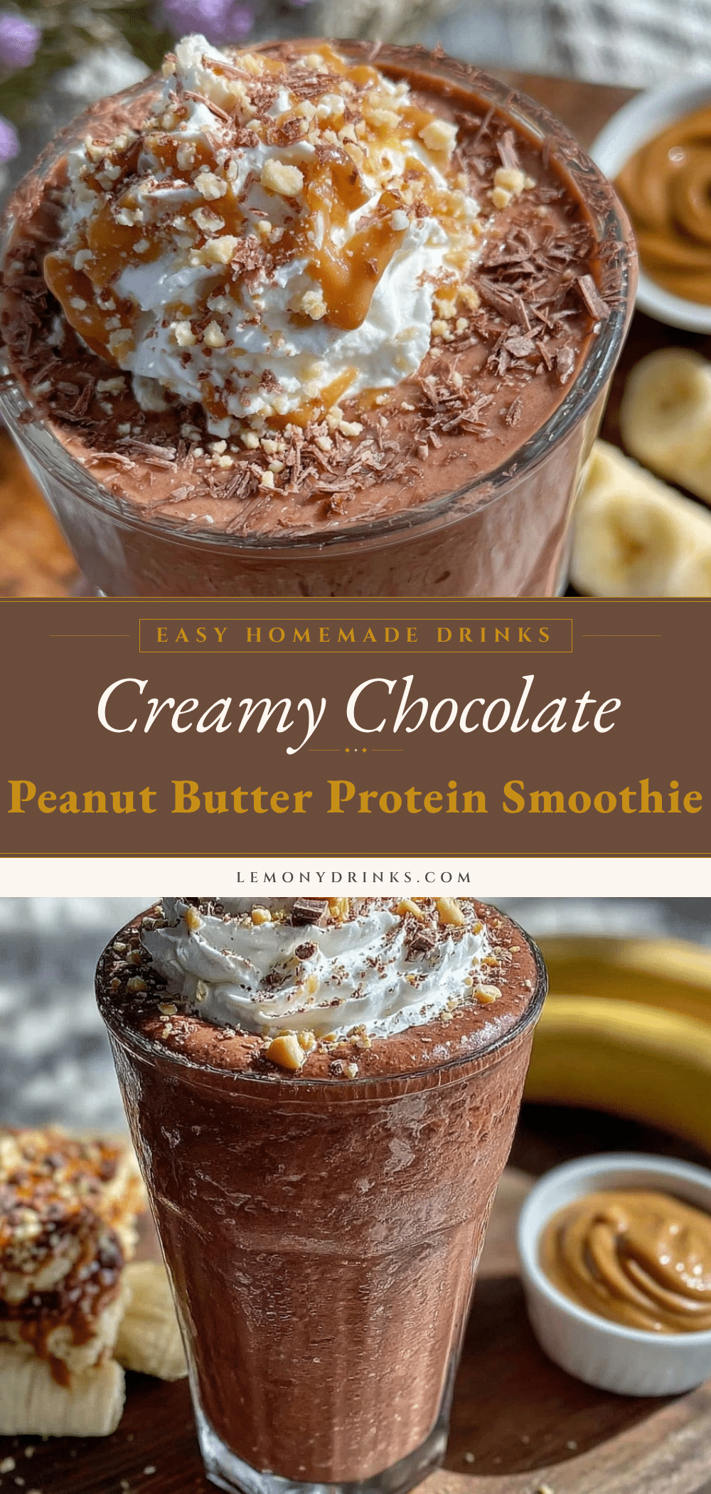 creamy chocolate peanut butter protein smoothie recipe