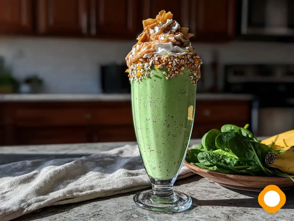 creamy green monster spinach banana protein smoothie preparation steps