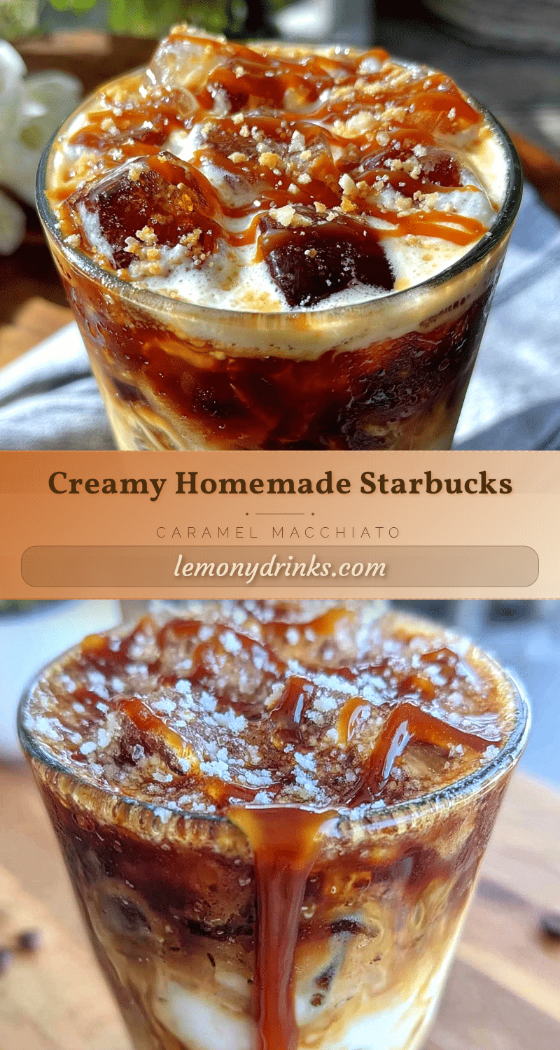 creamy homemade Starbucks caramel macchiato iced coffee recipe