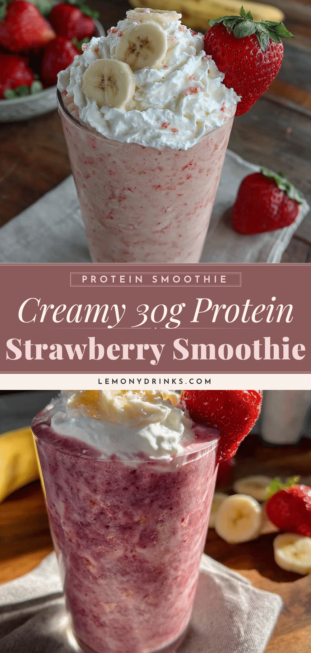 creamy strawberry banana protein smoothie recipe