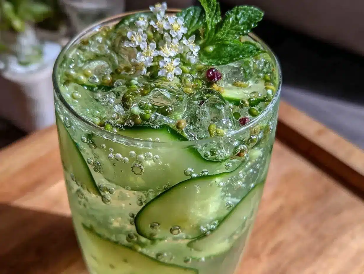 cucumber elderflower gin spritz preparation steps