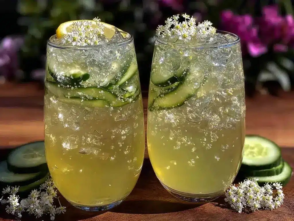cucumber elderflower sparkling lemonade - featured image