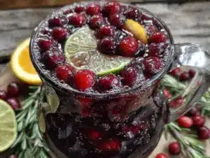 festive sparkling cranberry punch - featured image