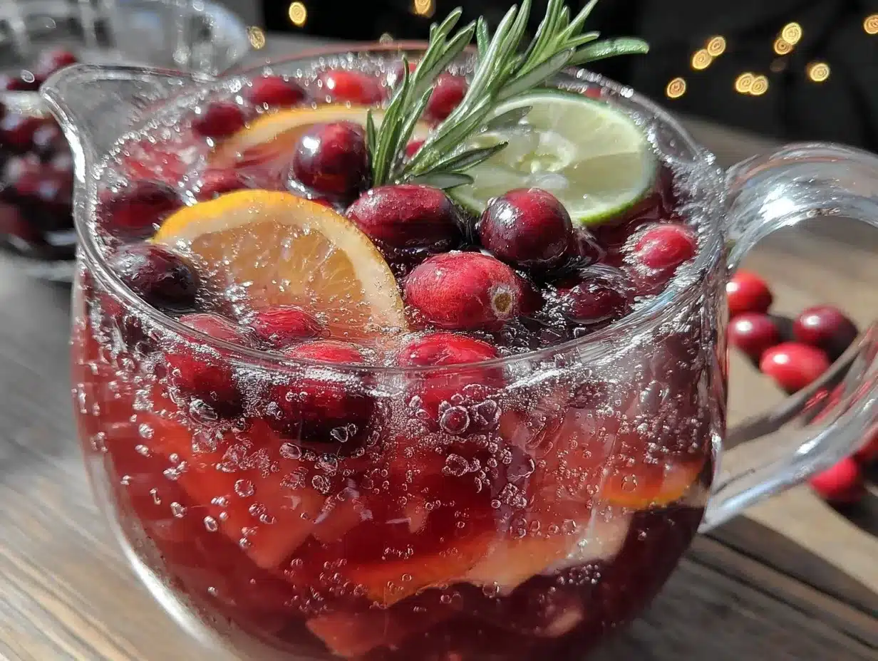 festive sparkling cranberry punch preparation steps
