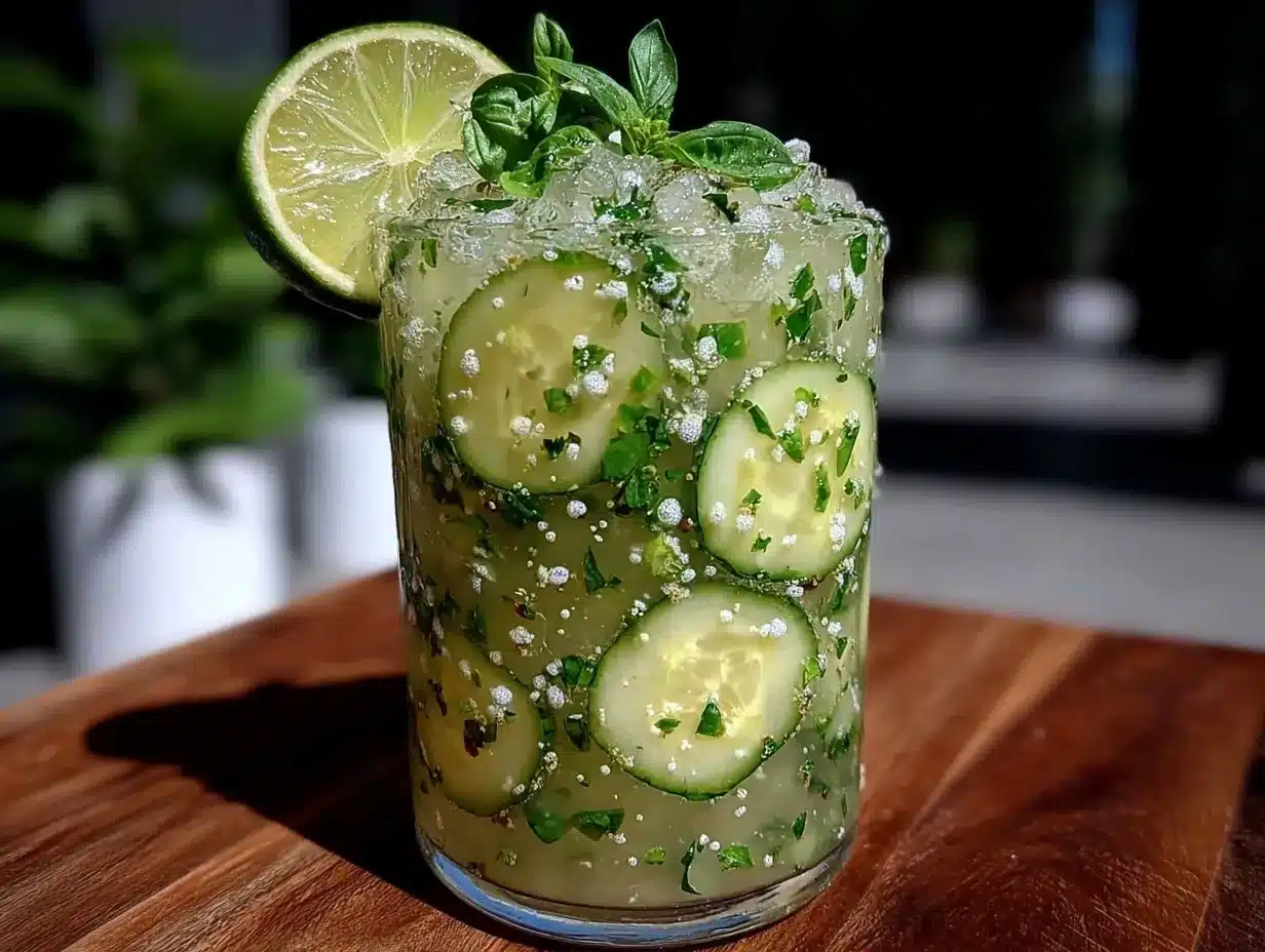 fresh cucumber basil agua fresca preparation steps