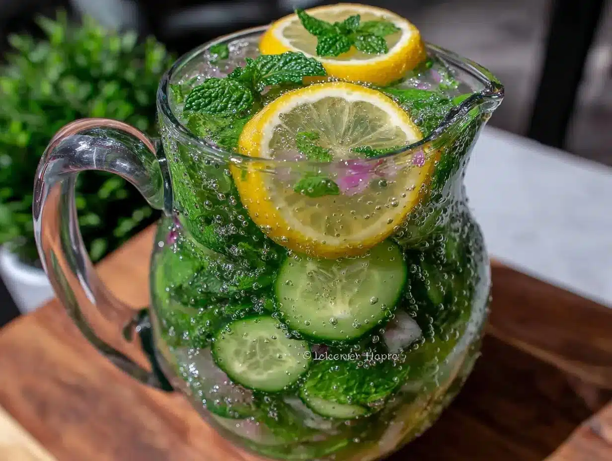 fresh cucumber mint detox water preparation steps