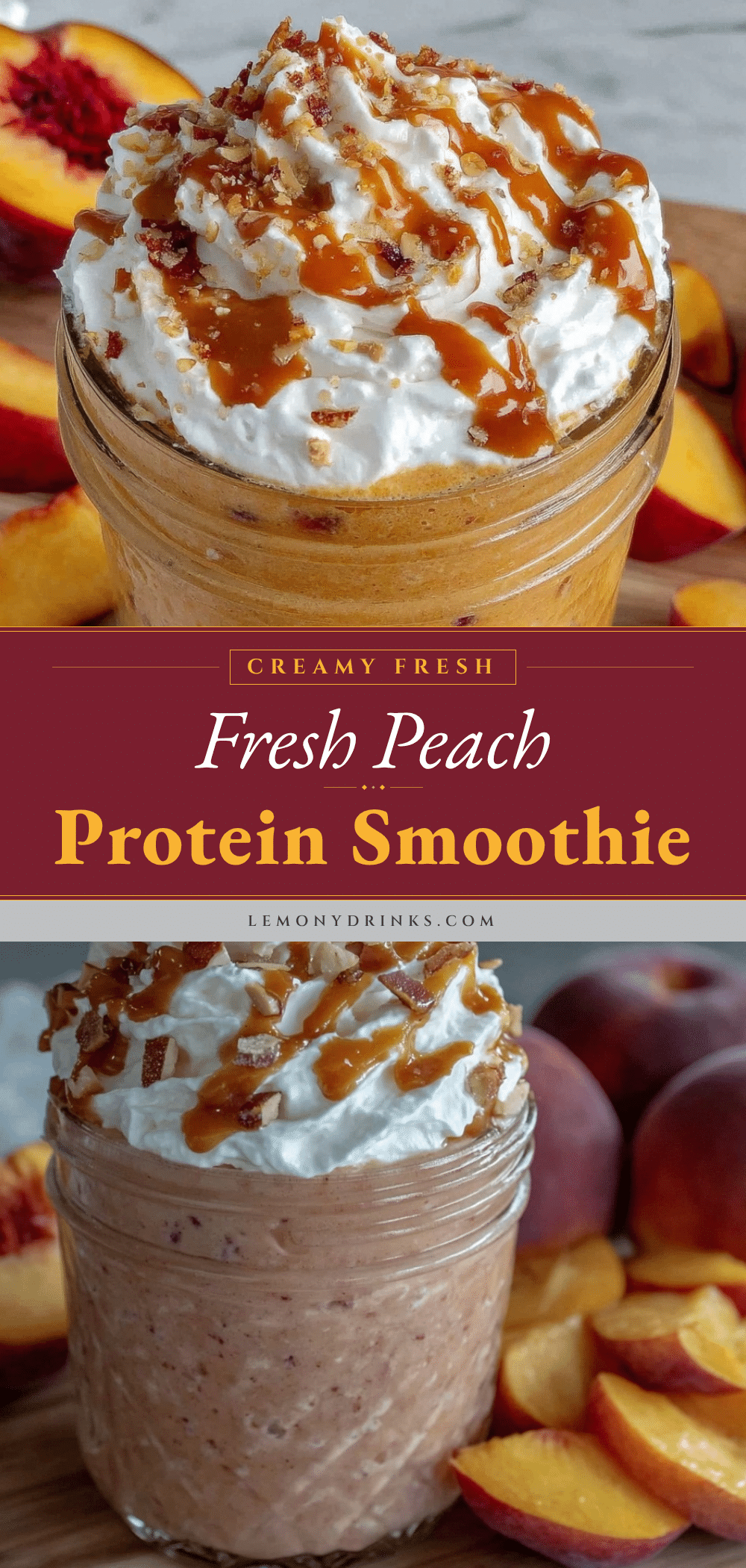 fresh healthy peach protein smoothie recipe