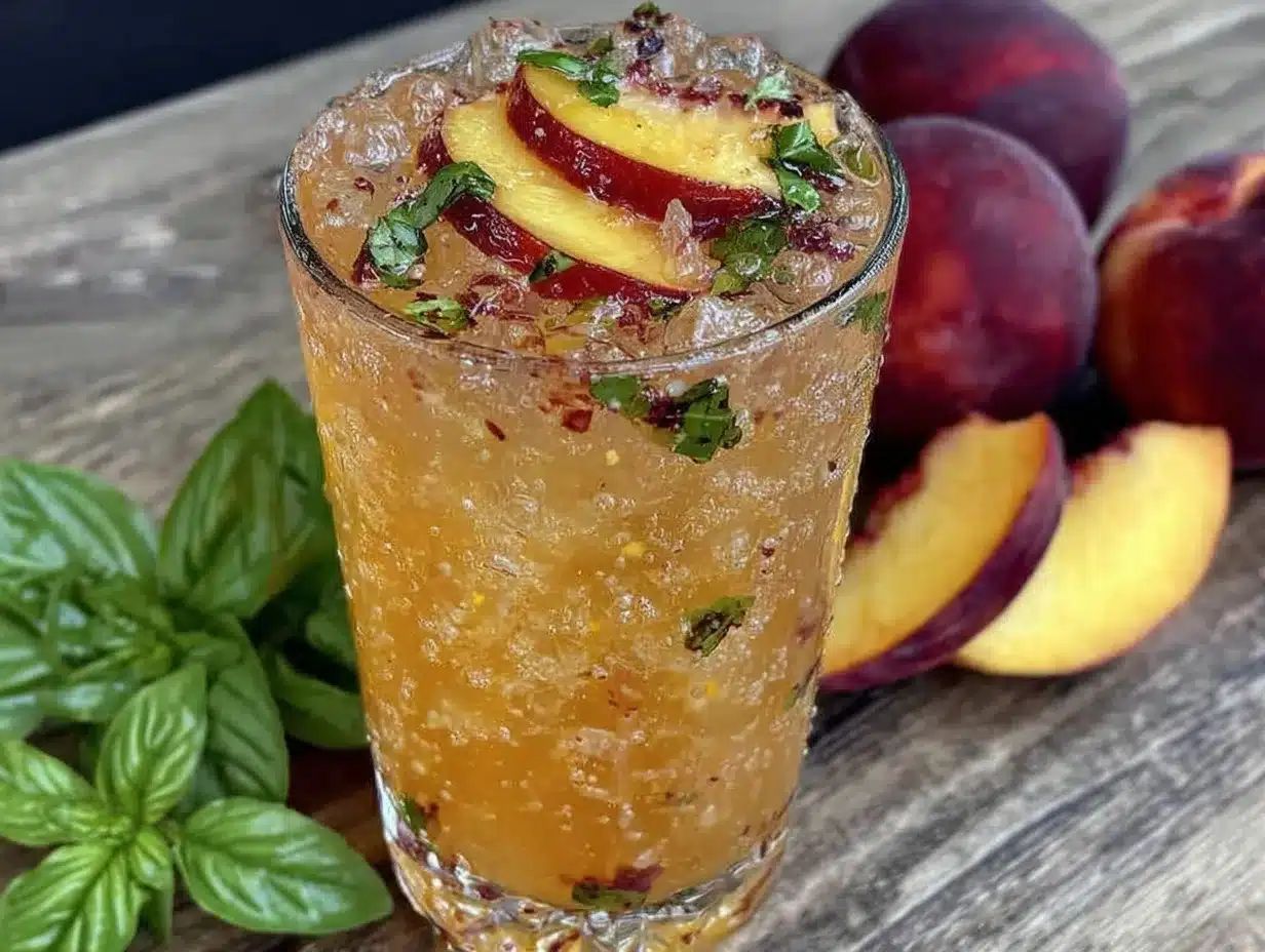 fresh peach basil lemonade preparation steps