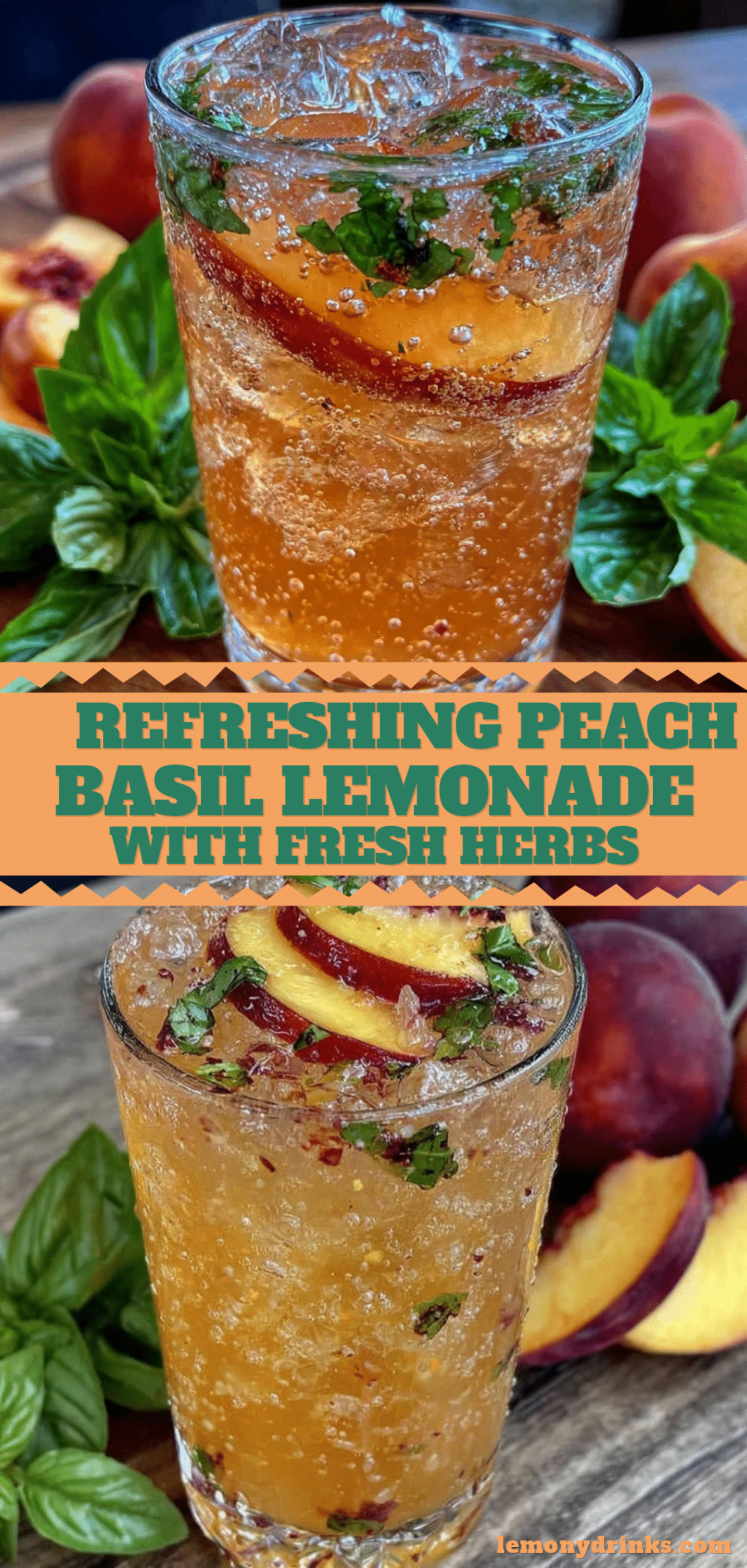 fresh peach basil lemonade recipe