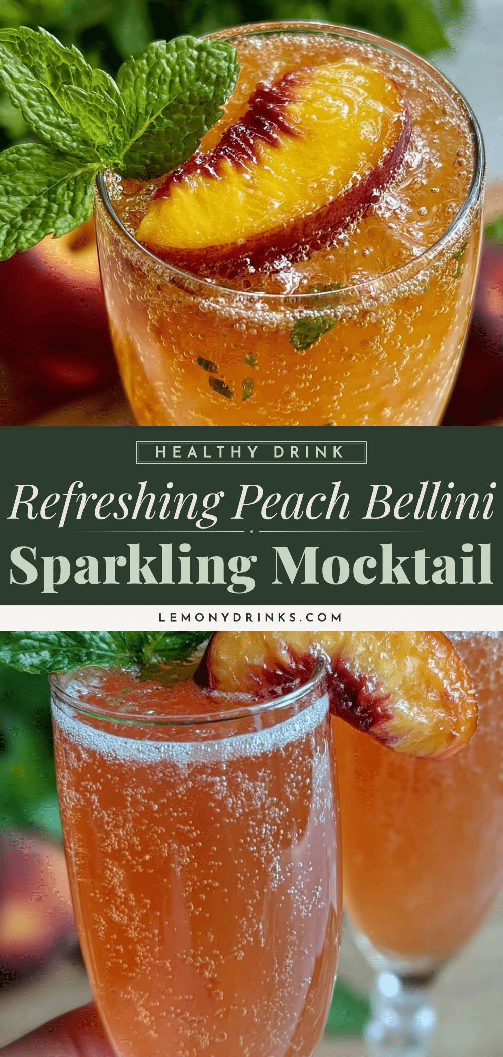 fresh peach bellini mocktail recipe