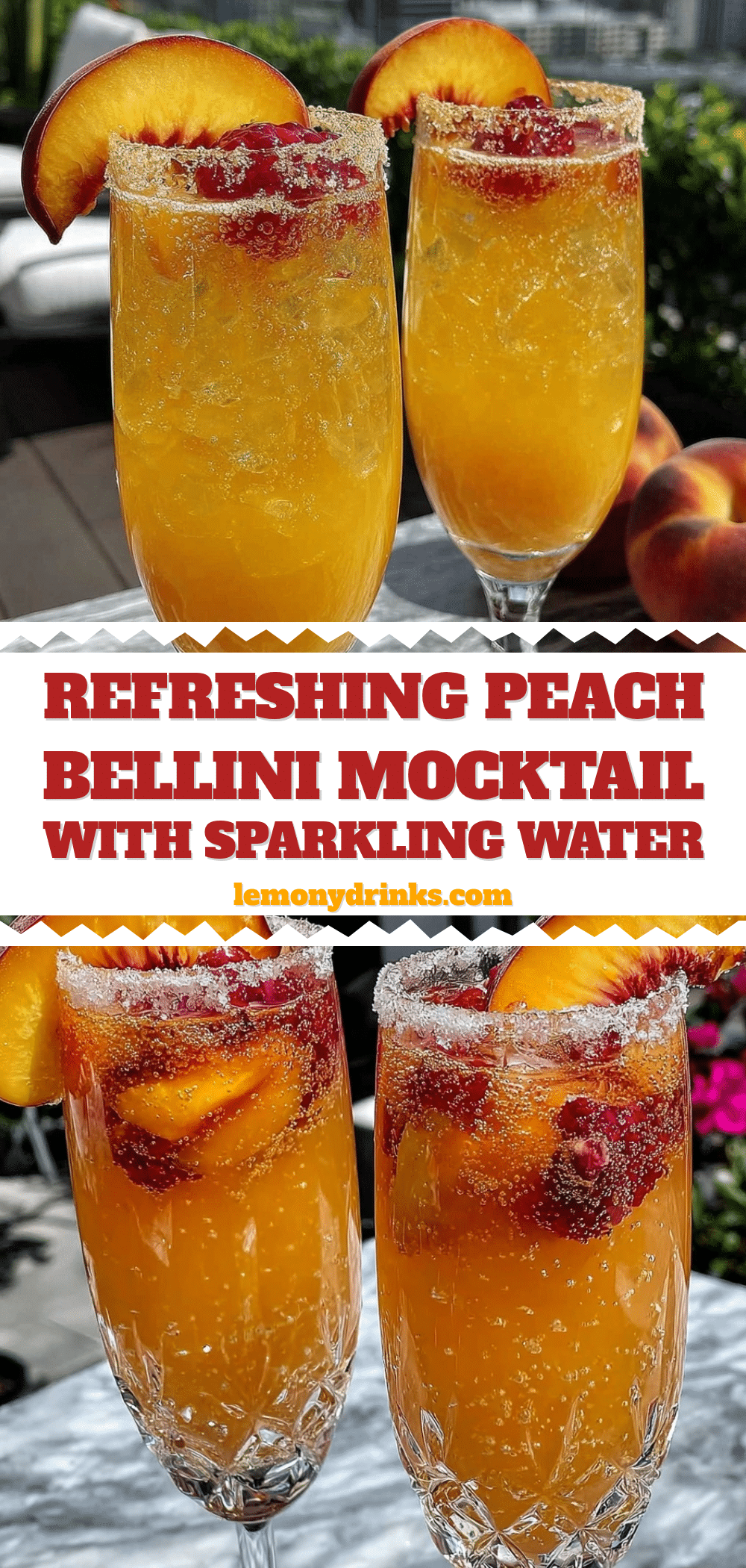 fresh peach bellini mocktail recipe