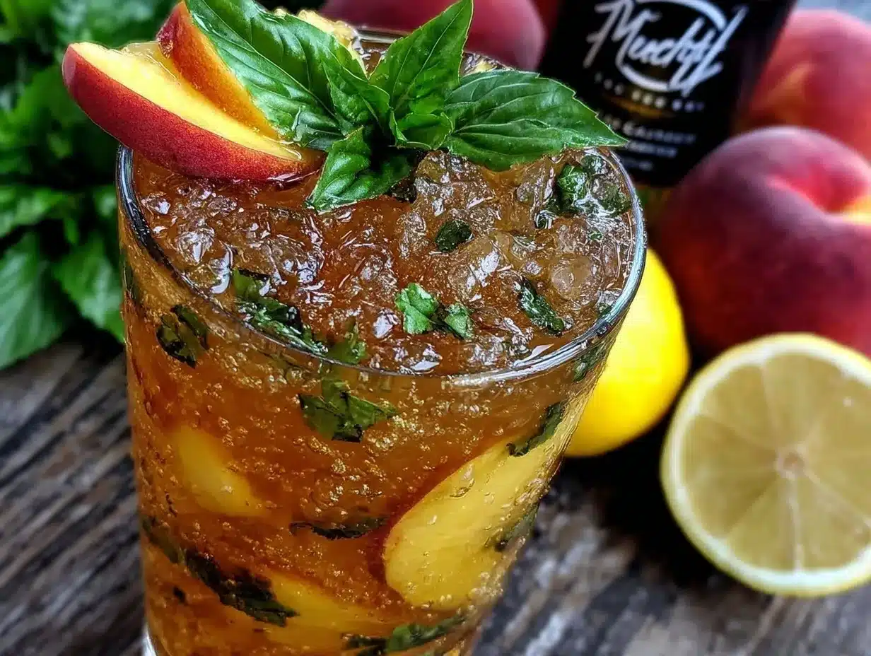 fresh peach green tea lemonade preparation steps