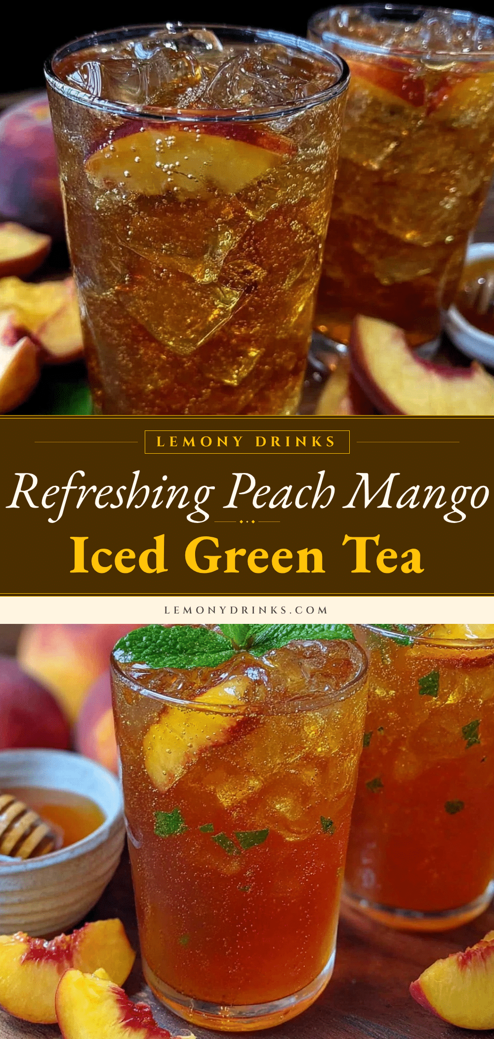 fresh peach mango iced green tea recipe