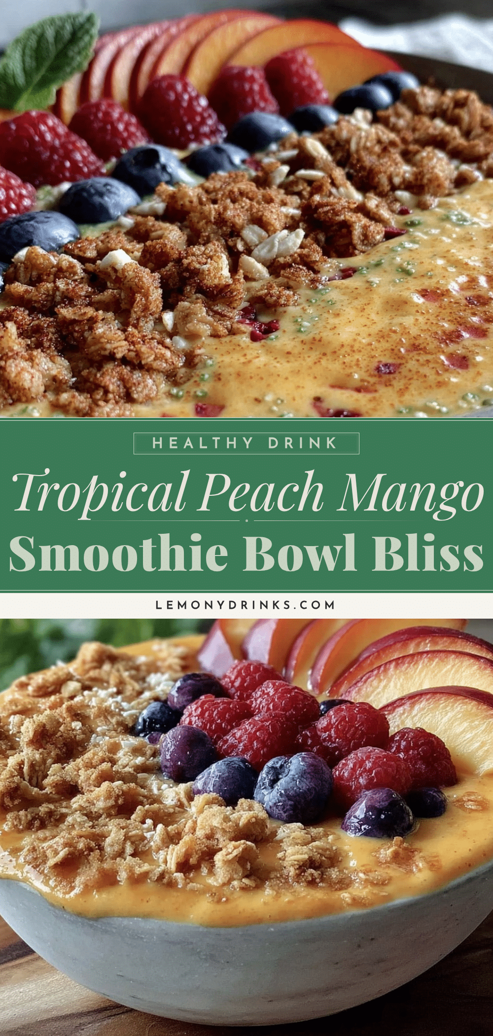 fresh peach mango smoothie bowl recipe