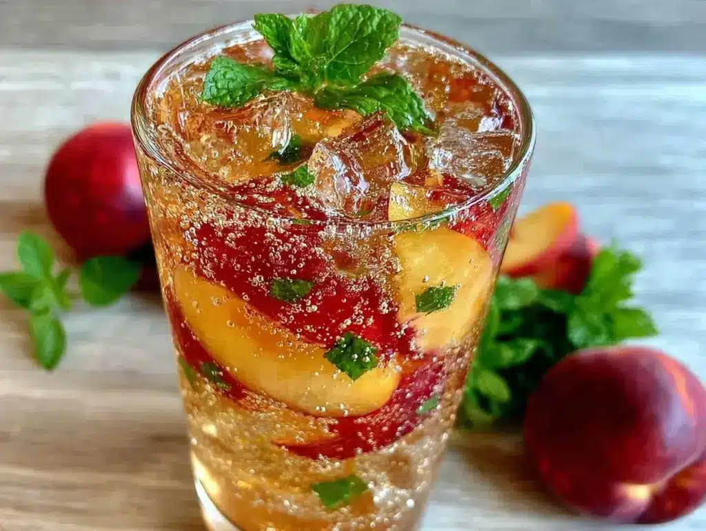 fresh peach white sangria - featured image
