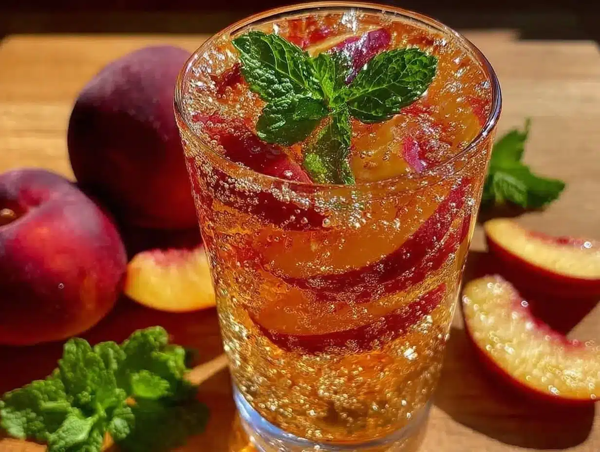 fresh peach white sangria preparation steps