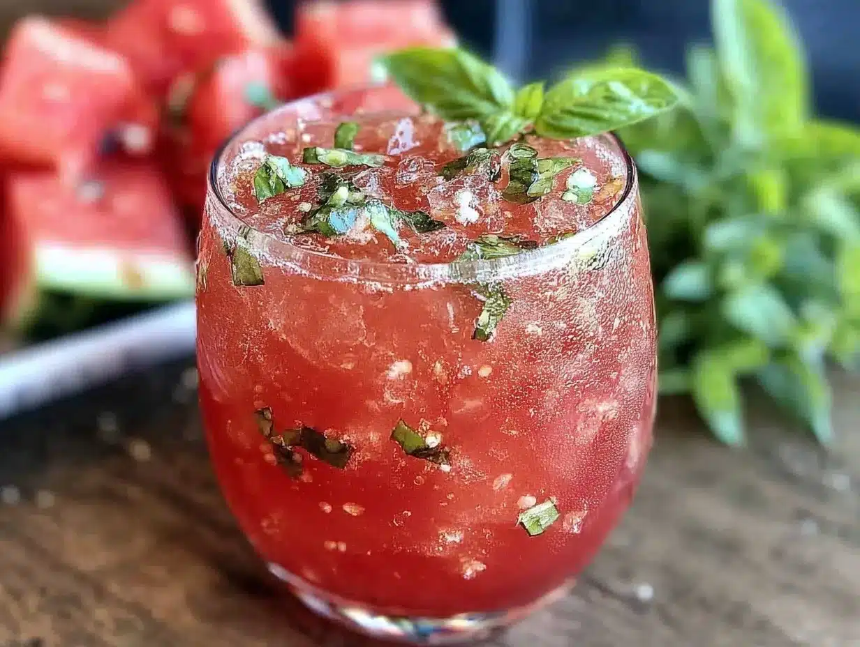 fresh watermelon basil lemonade preparation steps
