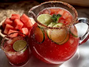 fresh watermelon cucumber agua fresca - featured image