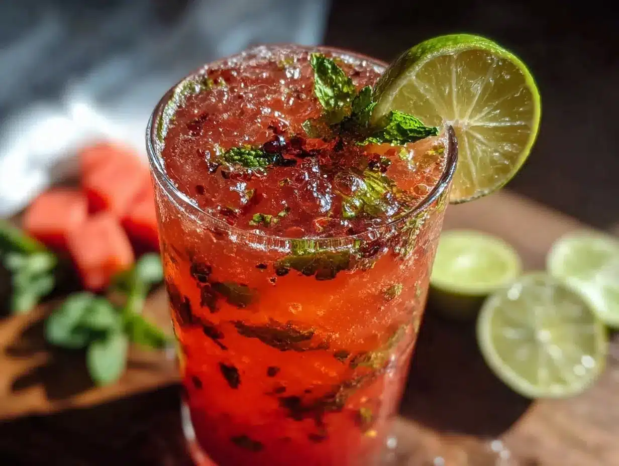 fresh watermelon mint agua fresca preparation steps