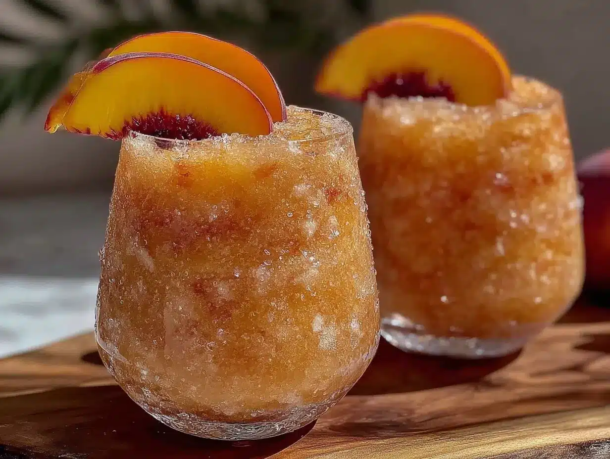 frozen peach bellini slushies preparation steps