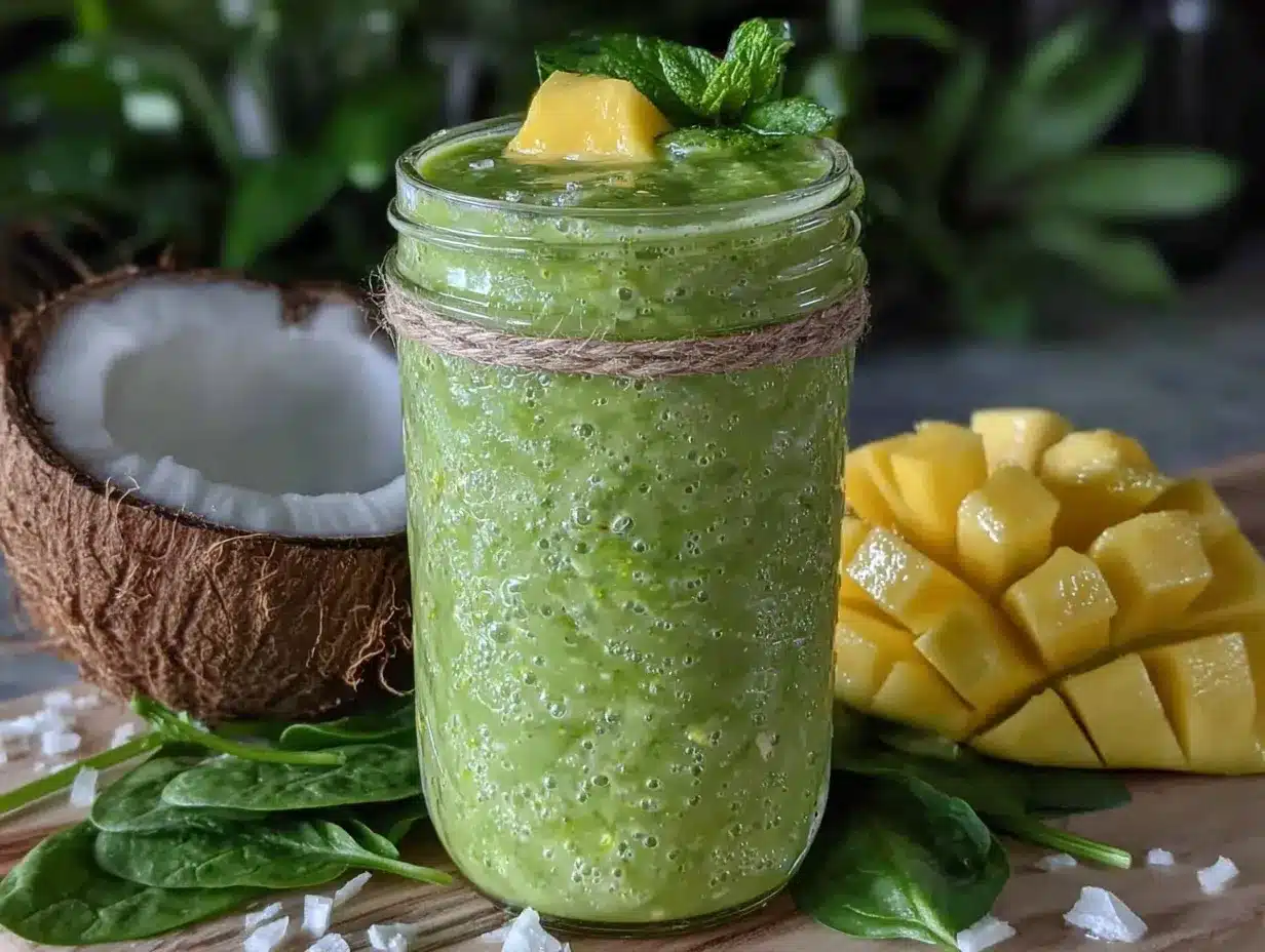 green detox smoothie recipe preparation steps